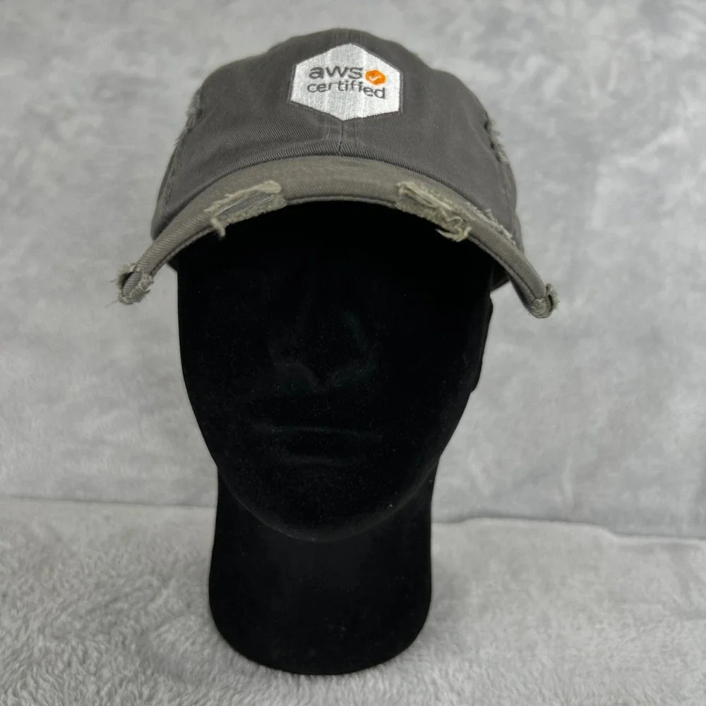 AWS Certified re:Invent 2018 Hat Gray Distressed Amazon Web Services Tech Cap